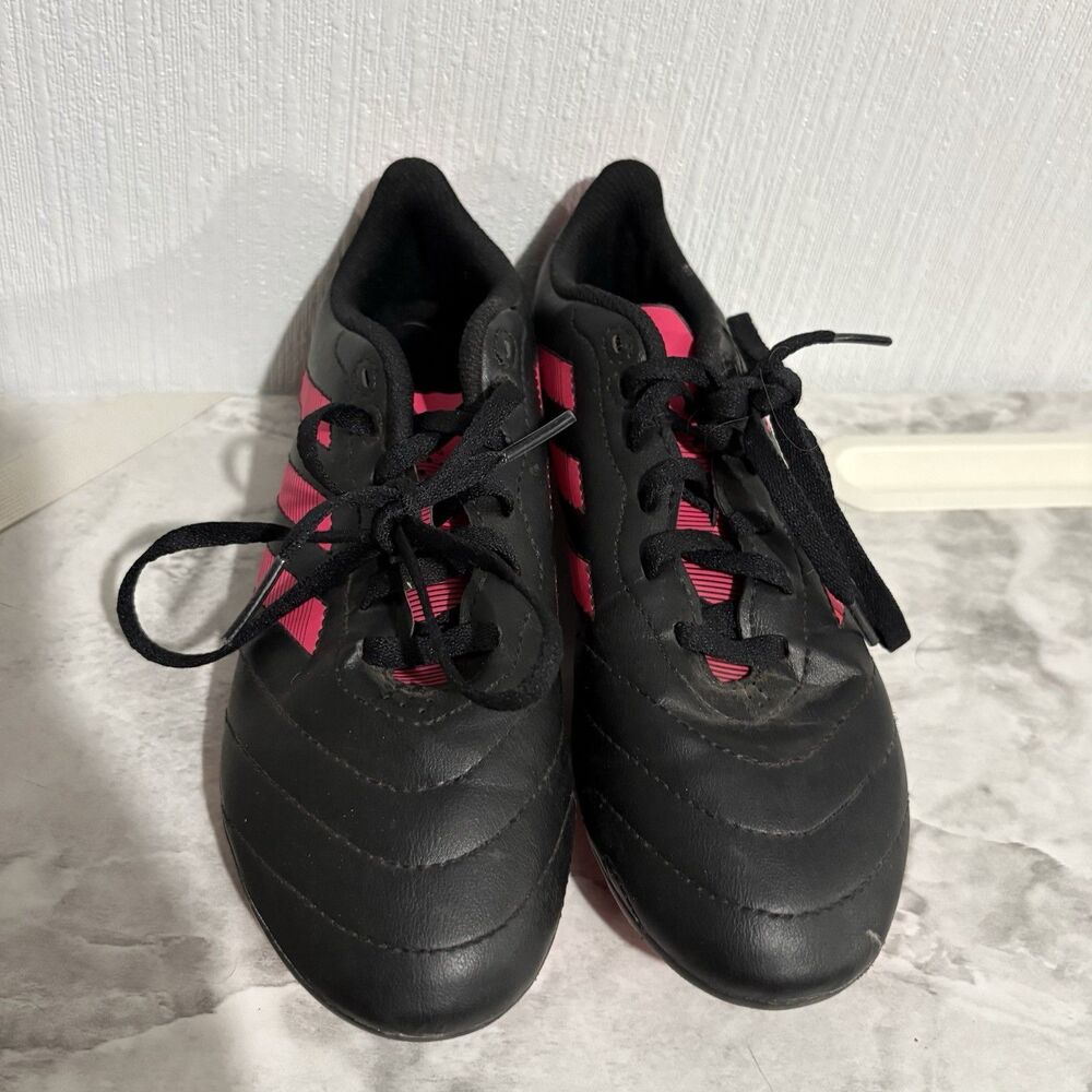 Adidas Goletto VIII FG Soccer Cleats Black Pink Lace Up Girls Kids Youth 3.5Y